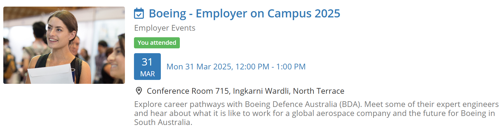 Boeing Session Attendance